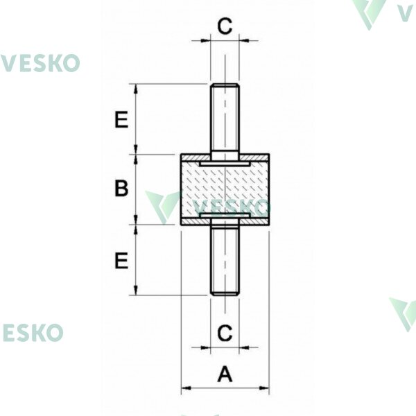 Amortizacinė Įvorė M10x28 mm 1