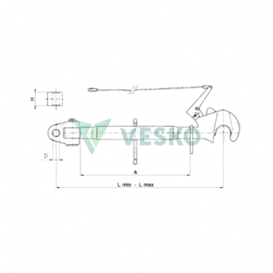 Centrinė Traukė su Kabliu Kat.3 670/935 mm 1 Centrinė Traukė su Kabliu Kat.3 670/935 mm 1