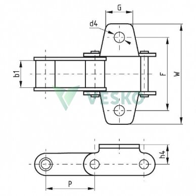 Elevatoriaus Grandinė CA550-H 1 Elevatoriaus Grandinė CA550-H 1