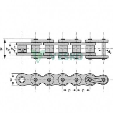Grandinė KE5838 Rexnord 1 Grandinė KE5838 Rexnord 1