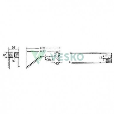 Grėbtuvo Spyruoklė 57701700KR Kuhn 3 Grėbtuvo Spyruoklė 57701700KR Kuhn 3