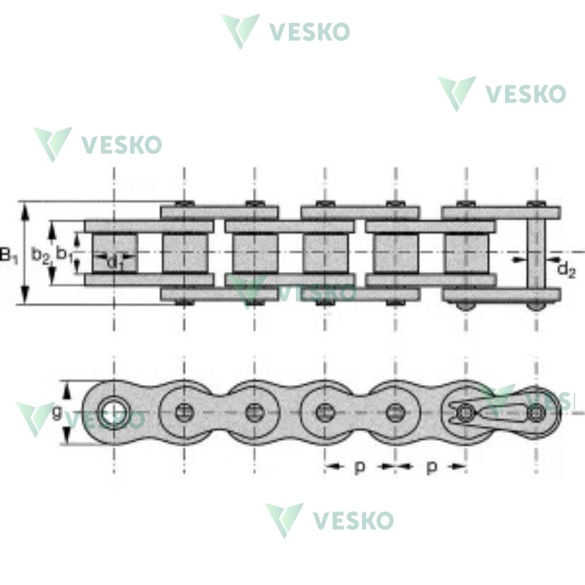 Grandinė KE5838 Rexnord 1 Grandinė KE5838 Rexnord 1