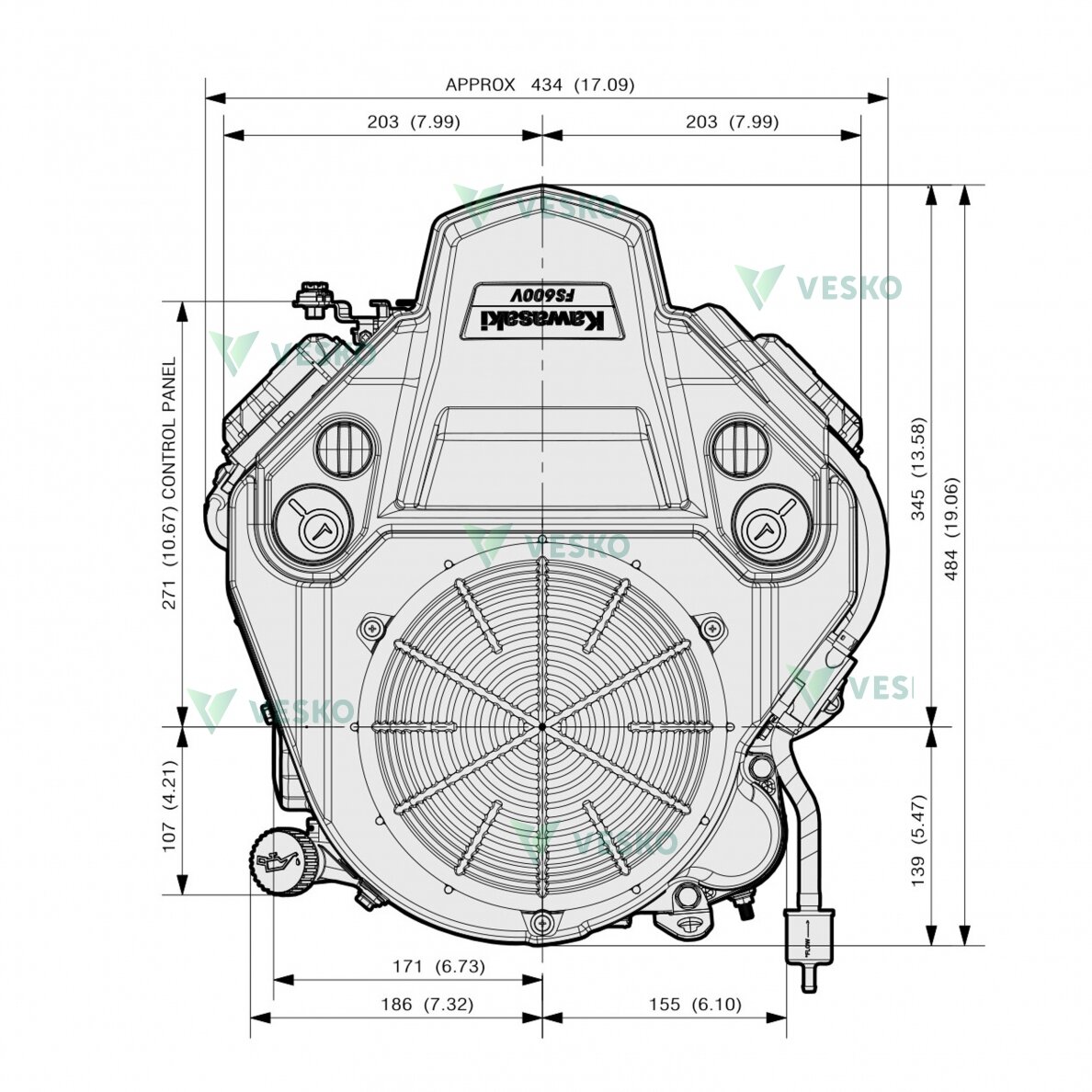 Kawasaki FS541V Benzininis Variklis 5