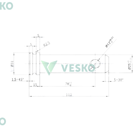 Kaištis su Galvute Kat.2 25x78 mm 1