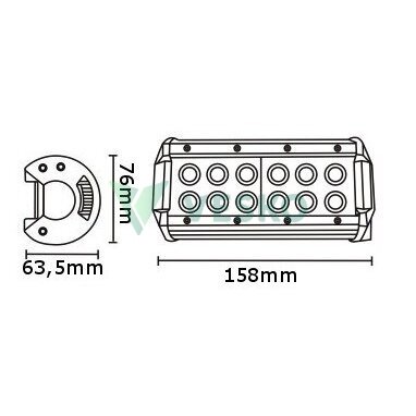 LED Žibintas 36W, 10-30V, 12 CREE LED x 3W 1 LED Žibintas 36W, 10-30V, 12 CREE LED x 3W 1