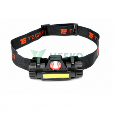 LED Galvos Žibintas COB 200 Lm, Įkraunamas TEGER LED Galvos Žibintas COB 200 Lm, Įkraunamas TEGER