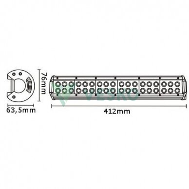 LED Žibintas 108W, 10-30V, 36 CREE LEDx3W 1 LED Žibintas 108W, 10-30V, 36 CREE LEDx3W 1