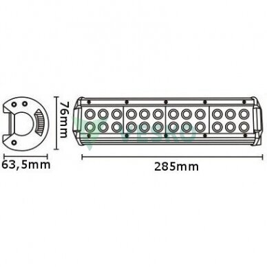 LED Žibintas 72W, 12-28V, 24 CREE LEDx3W 1 LED Žibintas 72W, 12-28V, 24 CREE LEDx3W 1