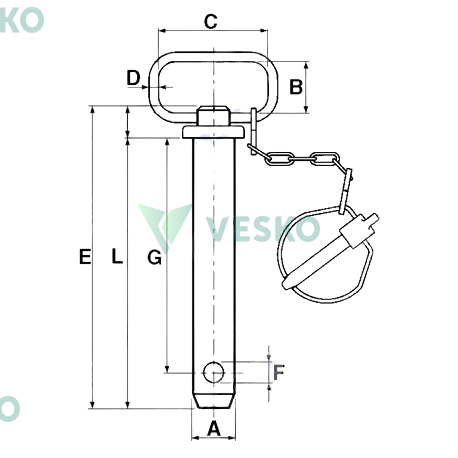 Prikabinimo Kaištis su Grandine Kat.3 32x125 mm 1 Prikabinimo Kaištis su Grandine Kat.3 32x125 mm 1