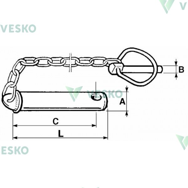 Prikabinimo Kaištis su Grandine Kat. 2 25x120 mm 1