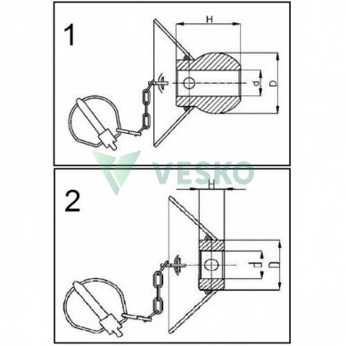Rutulinė Jungtis/Fiksatorius Kat.2 28.2x56 mm 1 Rutulinė Jungtis/Fiksatorius Kat.2 28.2x56 mm 1