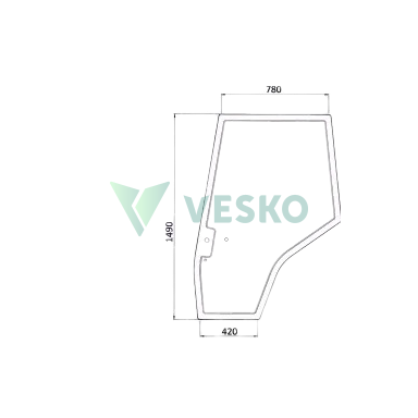 Šoninis Dešinės Pusės Durų Stiklas 3907222M1 Massey Ferguson