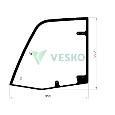 Šoninių Durų Viršutinis Stiklas 315-3750